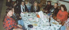 Keez - Sabine (Keez' wife) - fan - Christine (Jenz' wife) - Trien (Pik's wife) - Pik - Zjantie (1994 - before the Izegem gig)