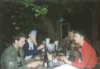 Joeri (Game Over) - Pik - Nadine (girl) - Steven (Game Over) (1999 - At Pik's Place - A drink after a rehearsal)