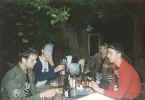 Joeri (Game Over) - Pik - Nadine (girl) - Steven (Game Over) (1999 - At Pik's Place - A drink after a rehearsal)